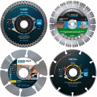 NOZAR Diamantscheiben Set Vier gewinnt 125mm - Beton -...