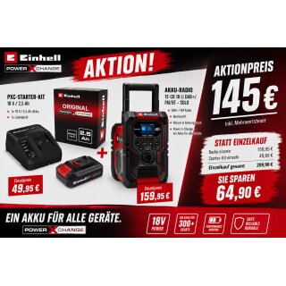 Aktionset Akku Radio TE-CR 18 Li DAB+/FM/BT + PXC-Starter-Kit